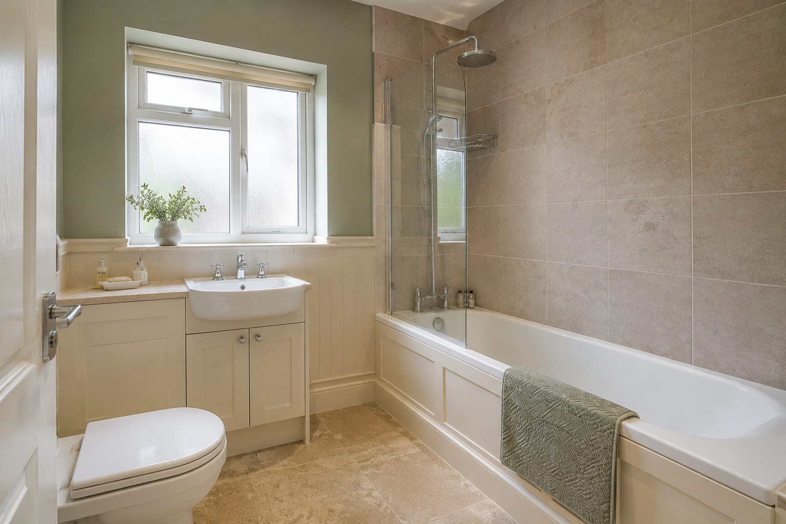 Traditional fitted bathroom with classic details